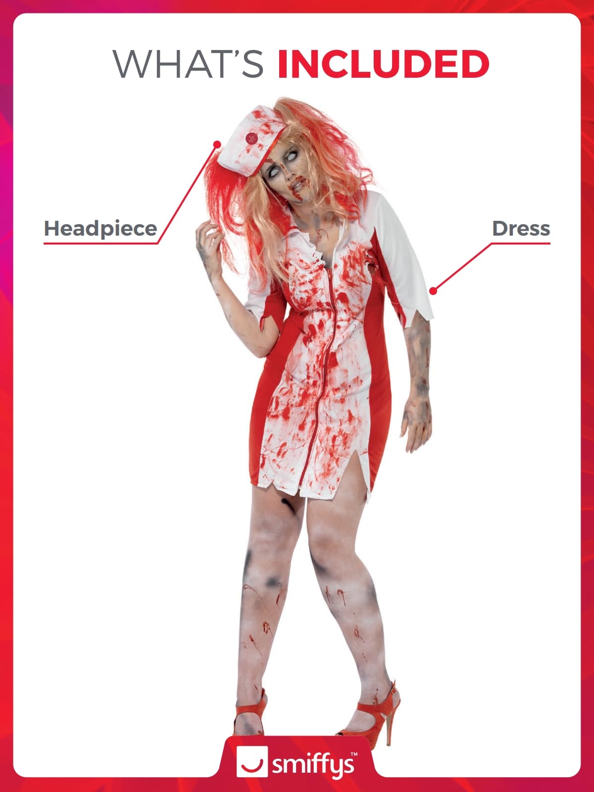 Smiffys Women's Curves Zombie Nurse Costume - Image 4